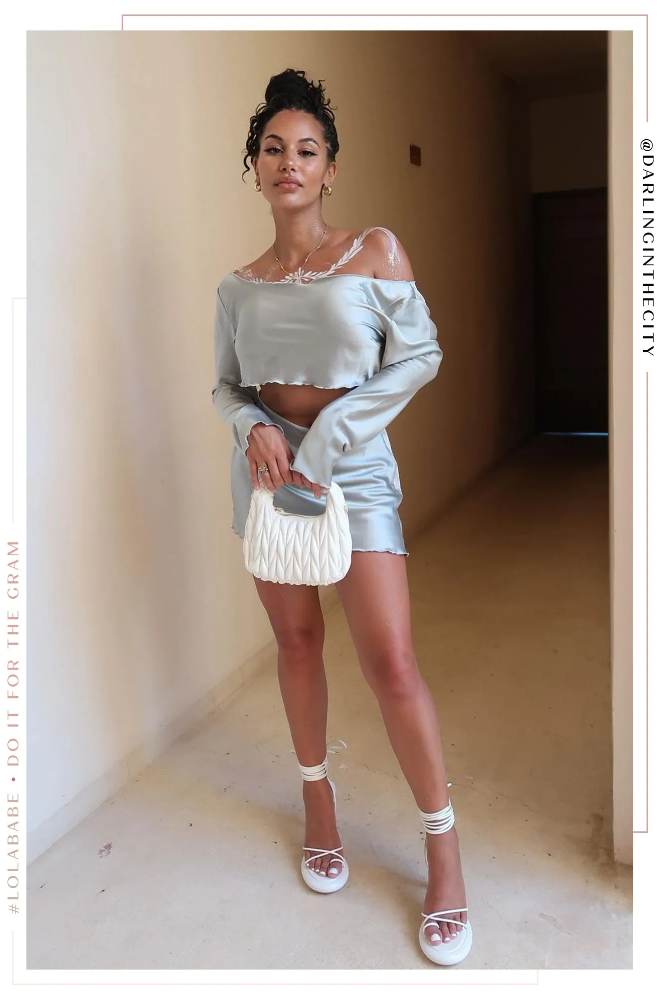 Aliya Satin Mini Skirt Set - Sage Green