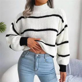 Amelia High-Neck Knit Sweater