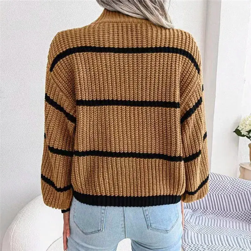 Amelia High-Neck Knit Sweater
