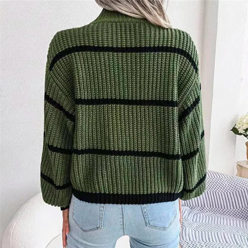 Amelia High-Neck Knit Sweater