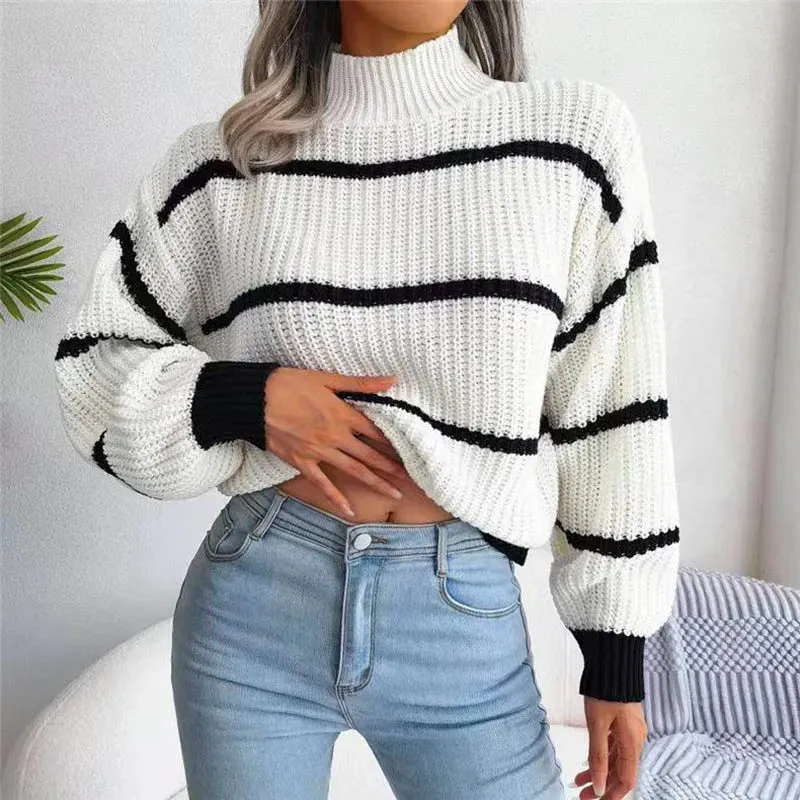 Amelia High-Neck Knit Sweater
