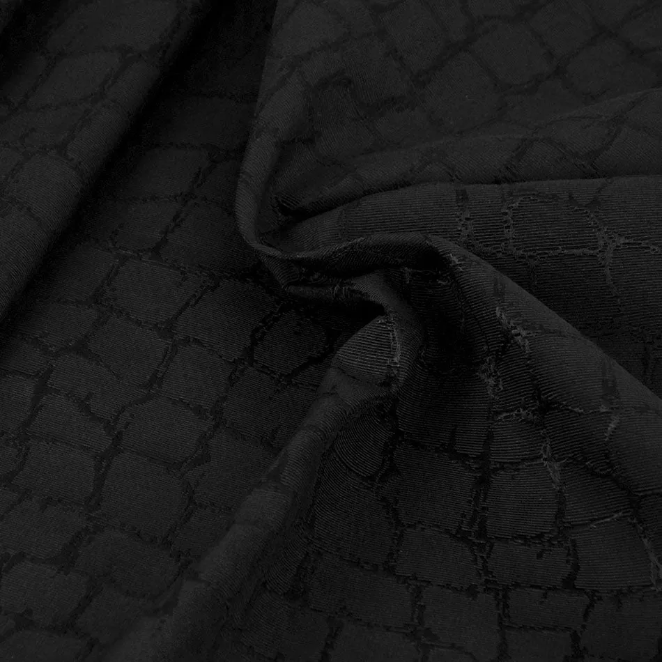Black Grosgrain Abstract Silk Jacquard 1571