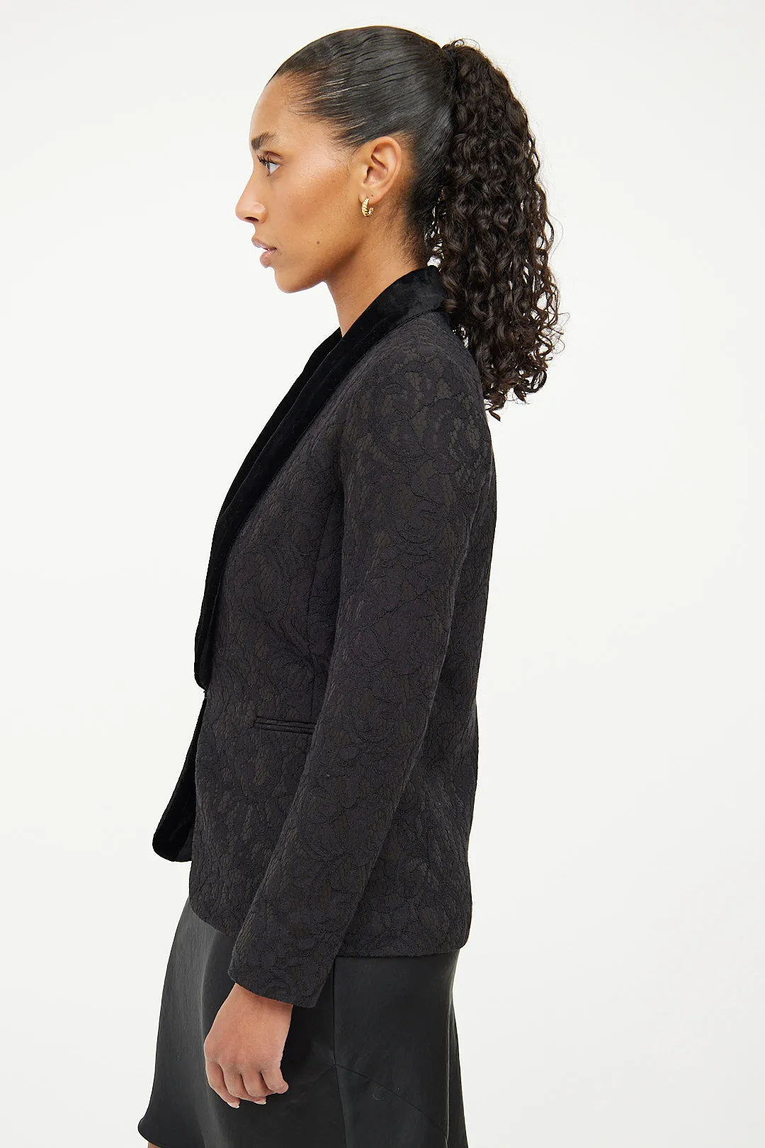 Black Lace & Velvet Blazer