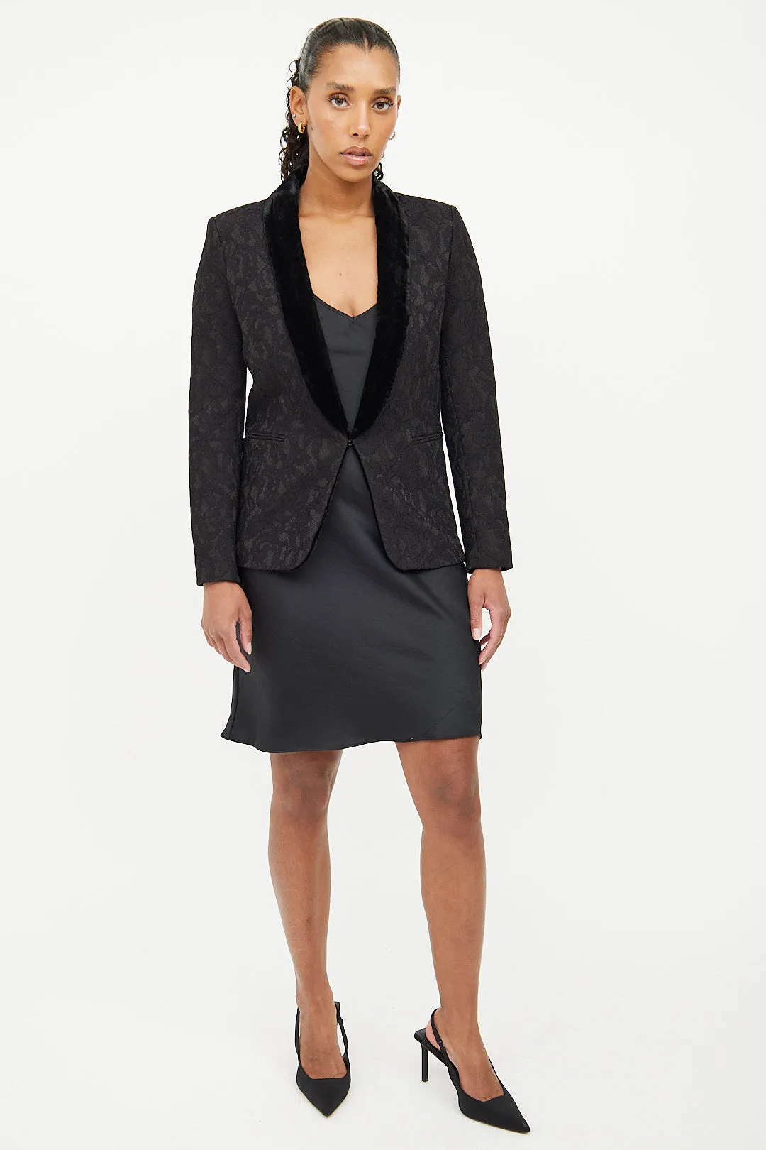 Black Lace & Velvet Blazer