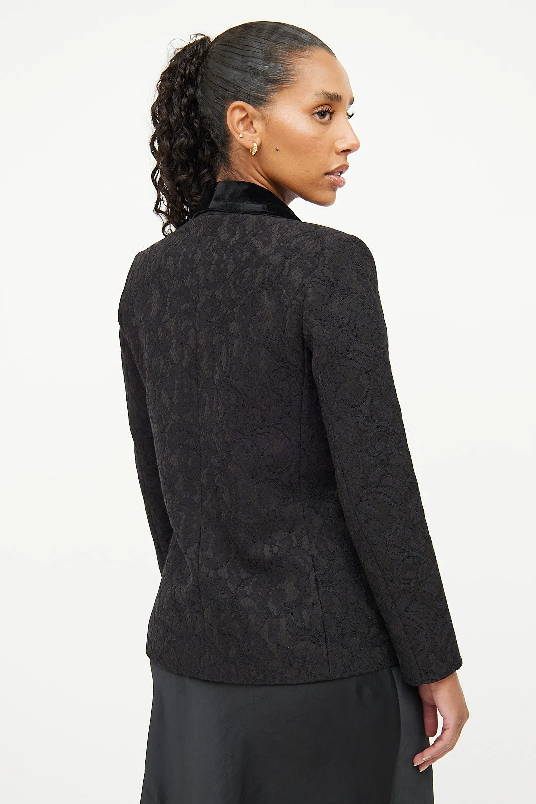 Black Lace & Velvet Blazer