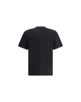 Burberry Logoed Cotton T-Shirt with Ribbed Crew Neck and Maxi Print