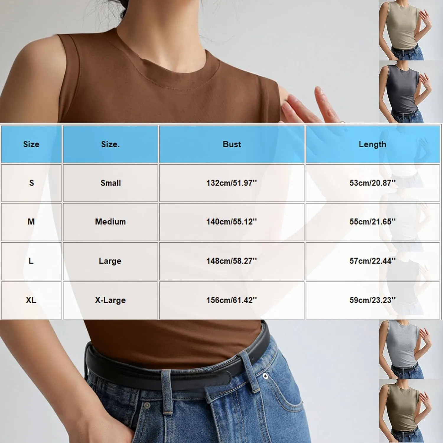 Casual Tank Tops for Women Summer Sleeveless Stretch Athletic Workout Basic Tops Round Neck Trendy Going Out Clothes