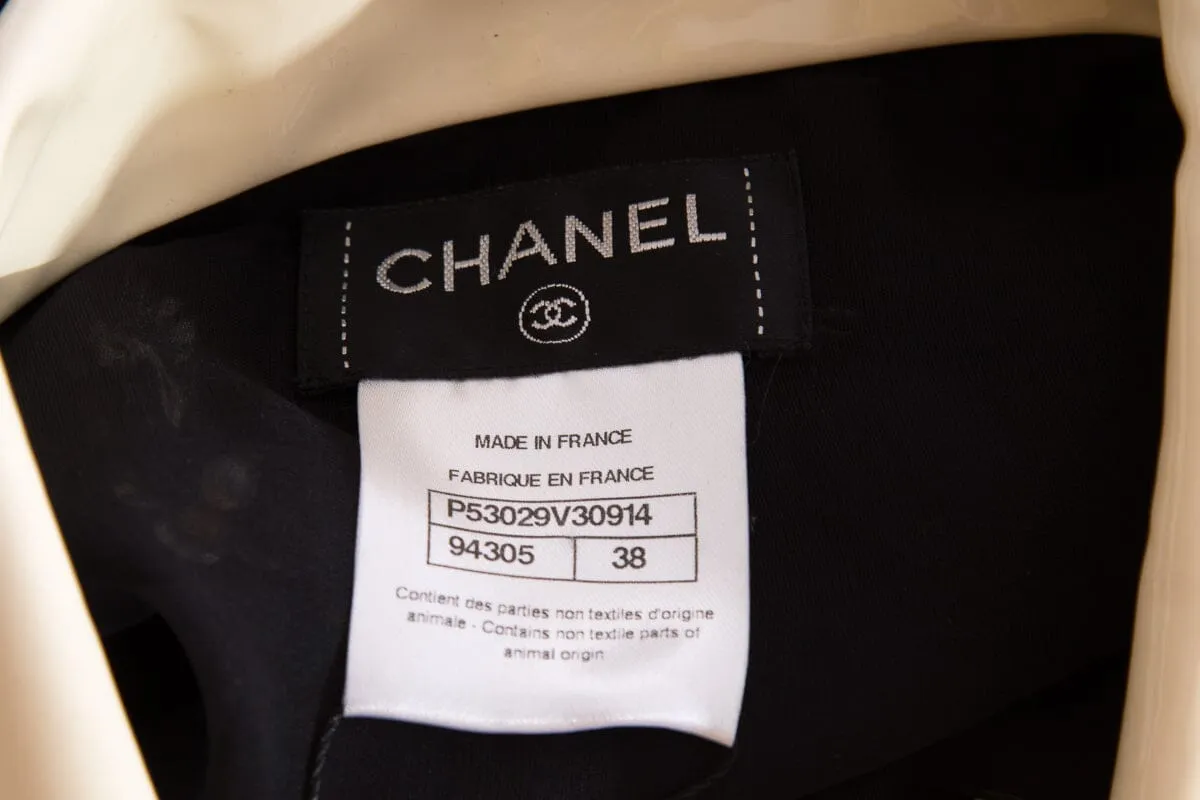 Chanel 2016 Seoul Collection Silk Organza Black Jacket SZ 38