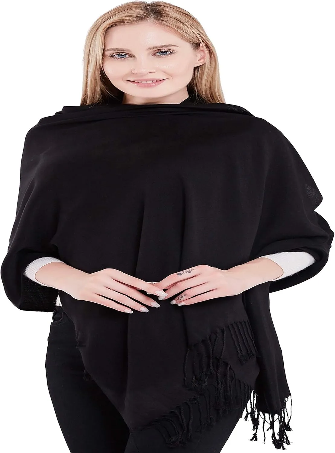 CJ Apparel 100% Cashmere Shawl Pashmina Scarf Wrap Stole Head Wrap Hand Made in Nepal New