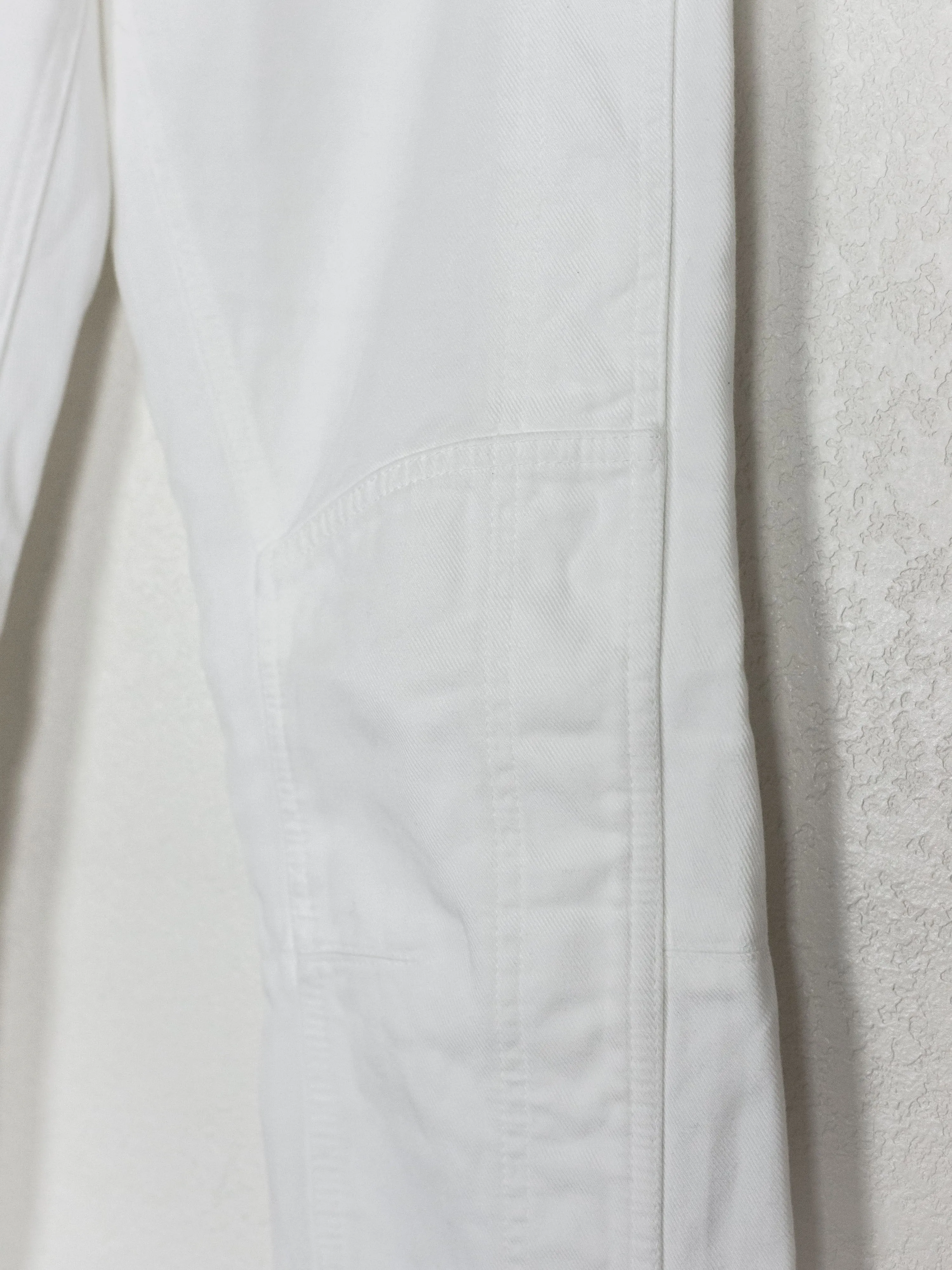 Dries Van Noten White Ankle Zip Biker Pants