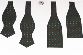 Green with Blue Flowers Bow Tie