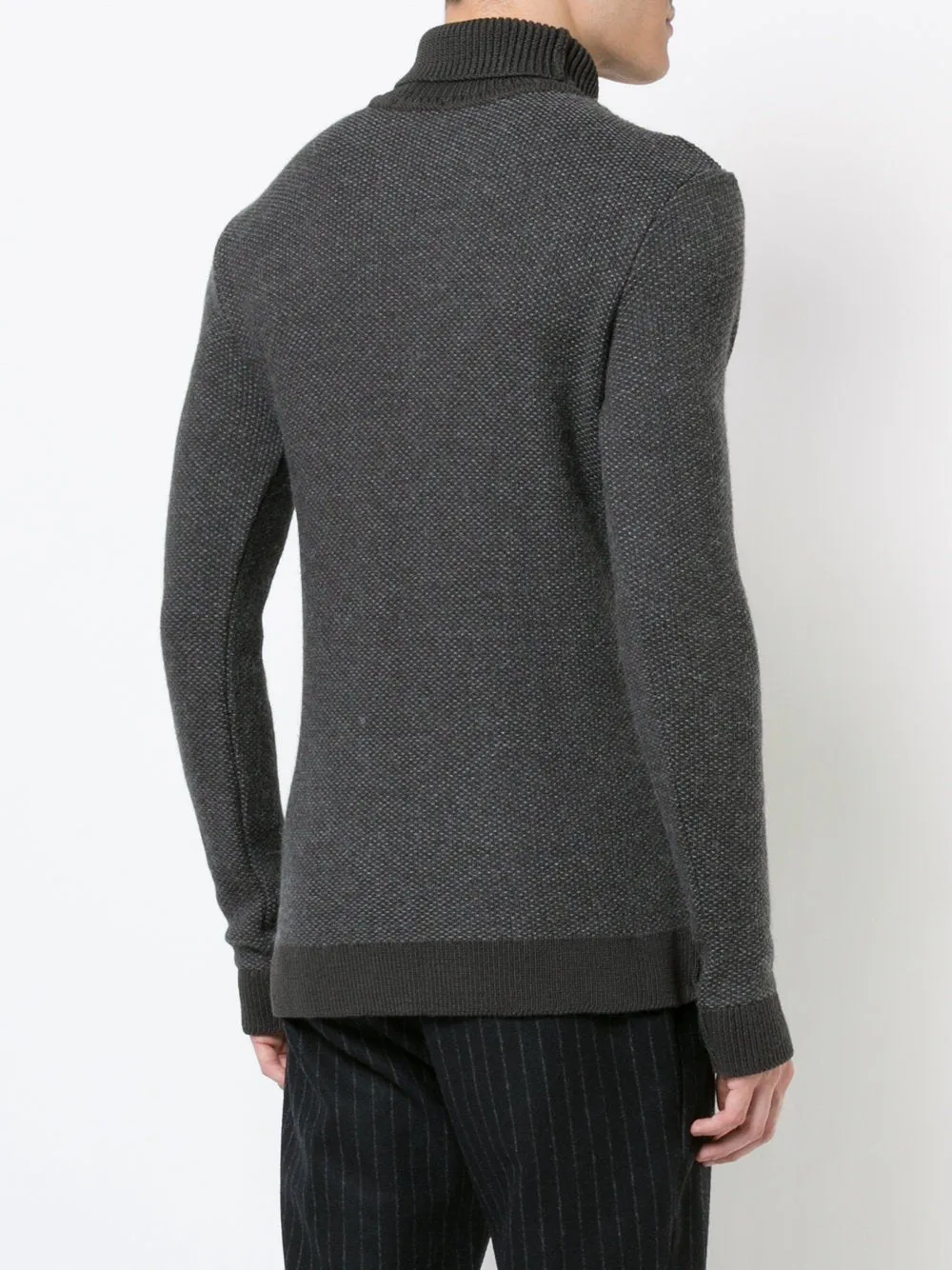 Grey High Neck Knit Sweater