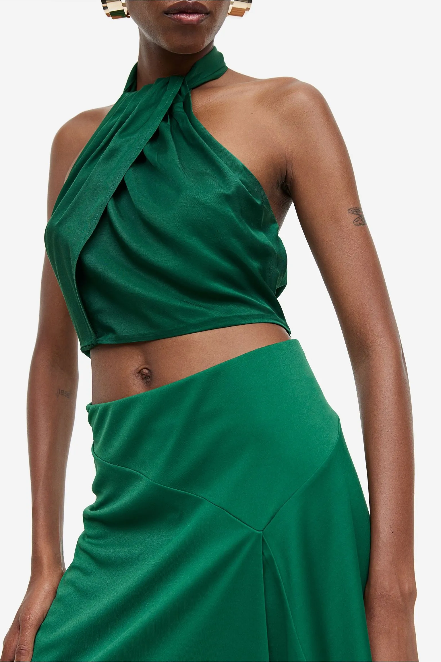 H&M Asymmetric Skirt, green