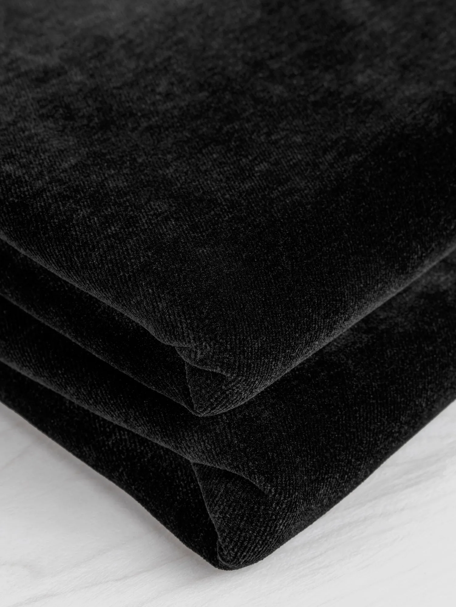Heavy Tencel Stretch Velvet Deadstock - Black - Swatch
