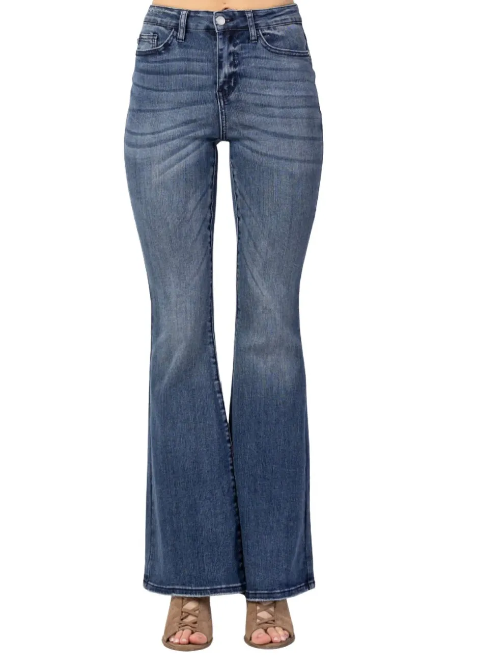 Judy Blue Contrast Trouser Flare Jeans