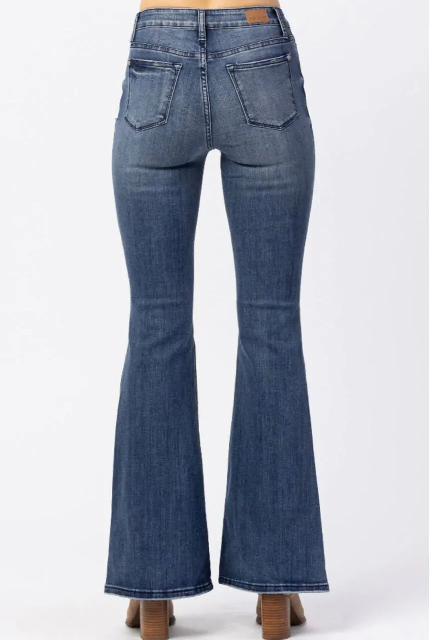 Judy Blue Contrast Trouser Flare Jeans