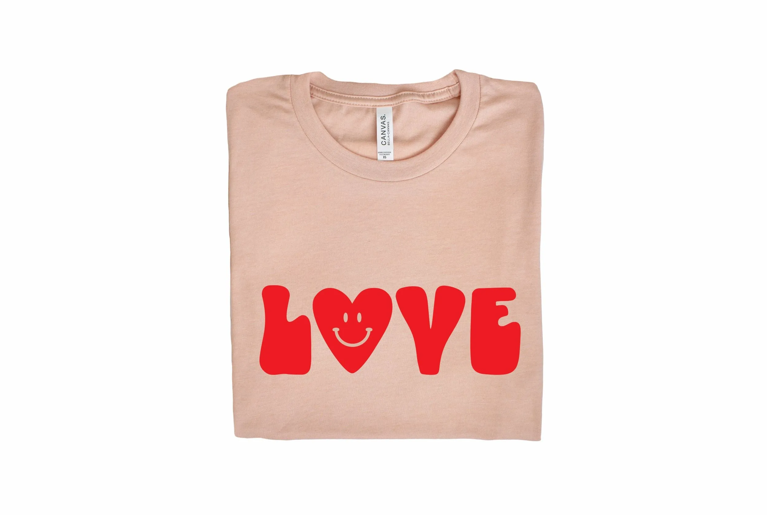 Love Smiley | Peach Adult Tee
