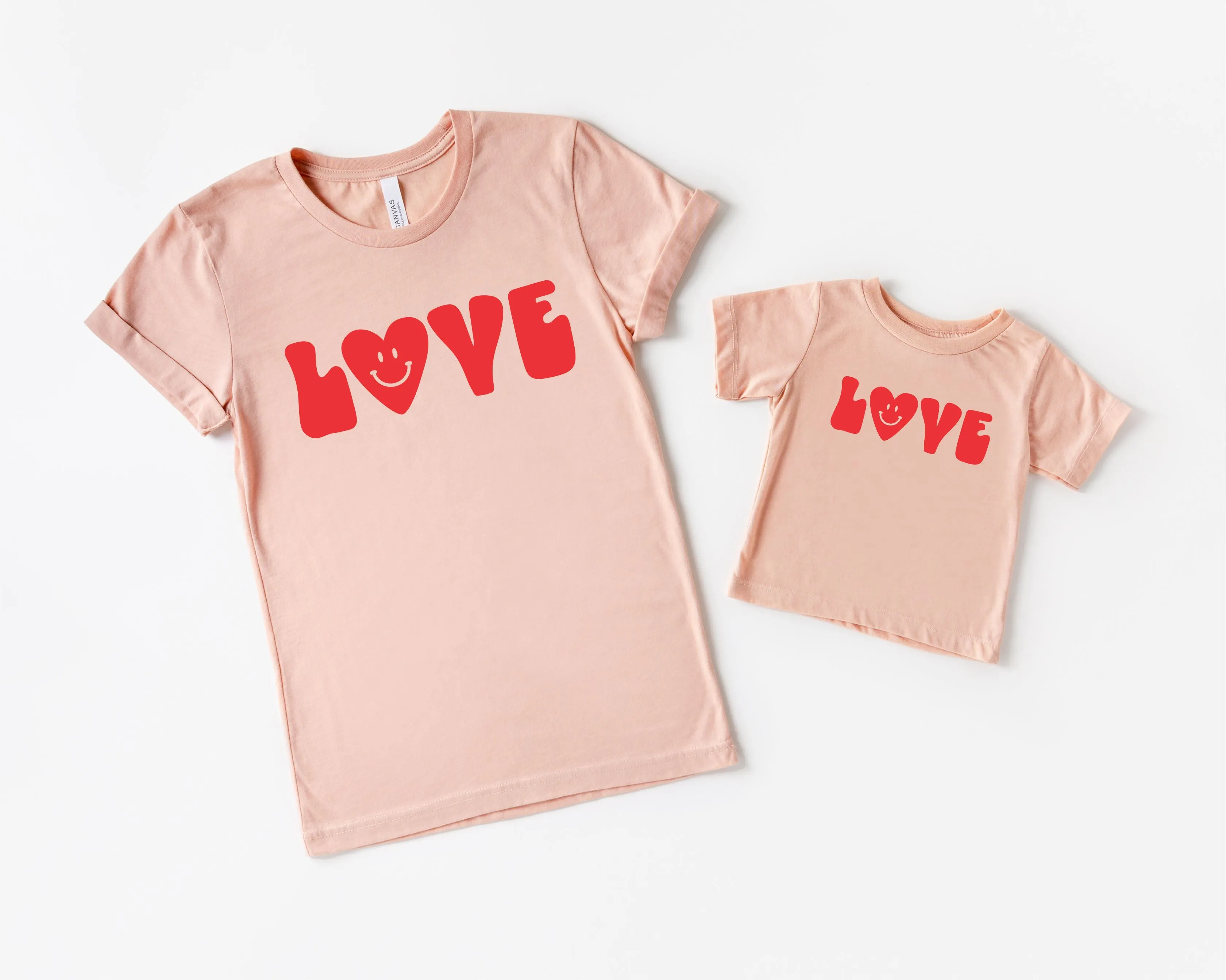 Love Smiley | Peach Adult Tee