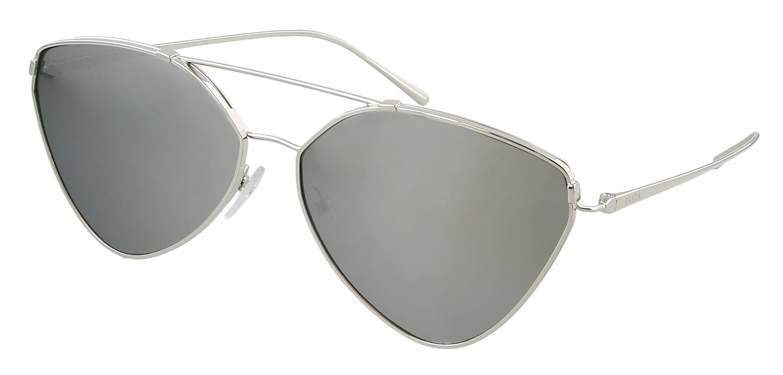 Prada 0PR 51US 1BC097 Silver  Cateye Sunglasses