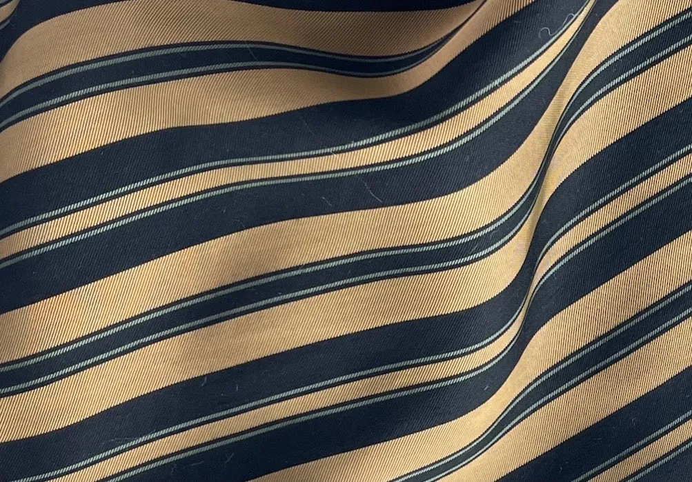 Striped Soft Black Camel Rayon & Silk Bemberg Lining (Made in Italy)