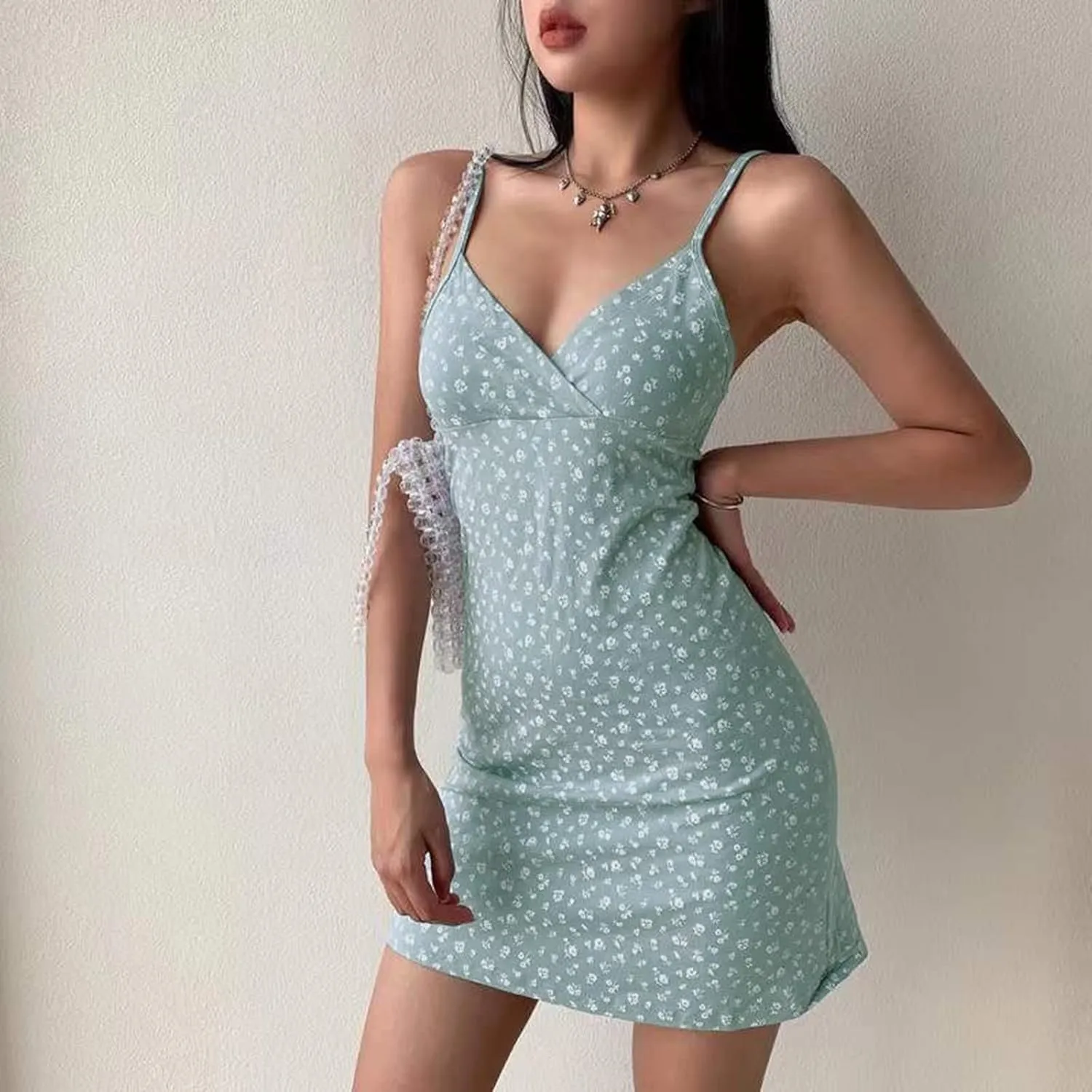 Summer Dresses for Women 2025 Sundress V Neck Spaghetti Strap Beach Vacation Essentials Floral Sexy Casual Mini Dress