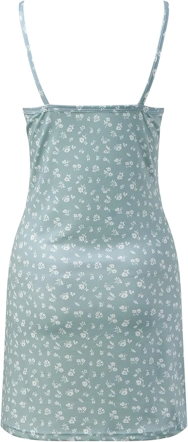 Summer Dresses for Women 2025 Sundress V Neck Spaghetti Strap Beach Vacation Essentials Floral Sexy Casual Mini Dress