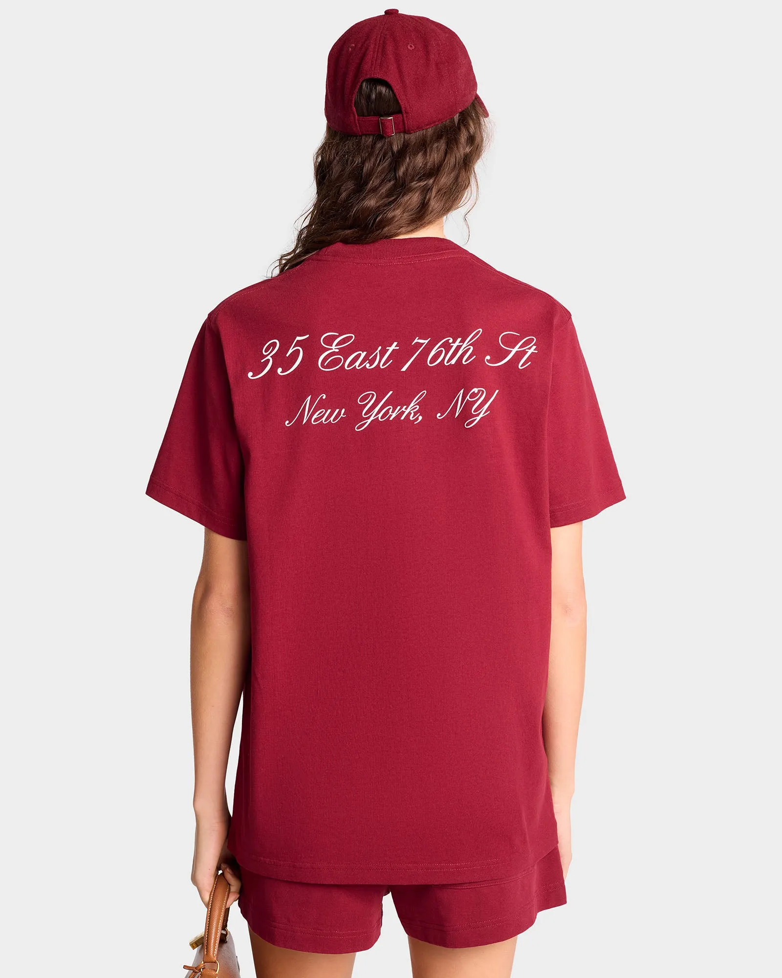 The Carlyle Souvenir T-Shirt - Merlot/White