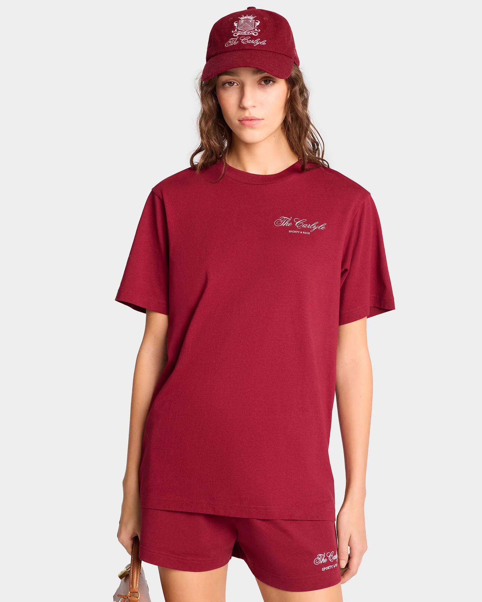 The Carlyle Souvenir T-Shirt - Merlot/White