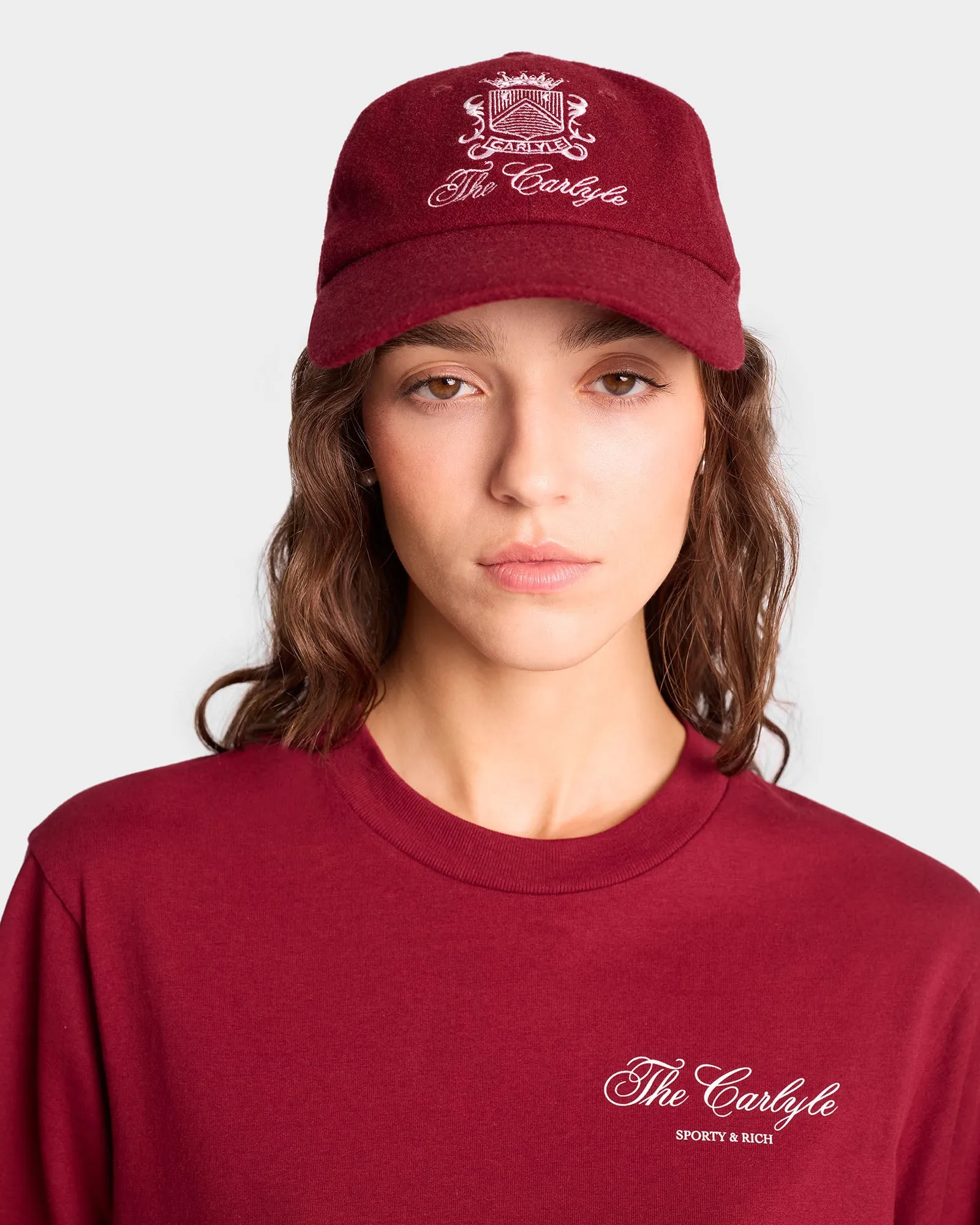 The Carlyle Souvenir T-Shirt - Merlot/White