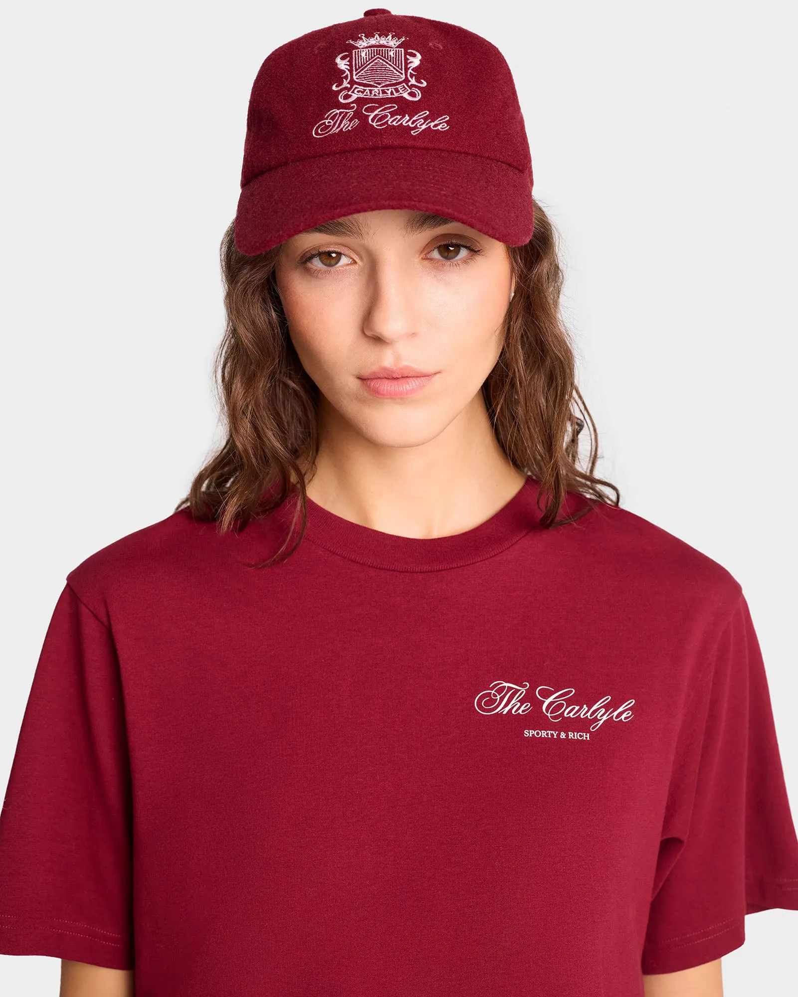 The Carlyle Souvenir T-Shirt - Merlot/White