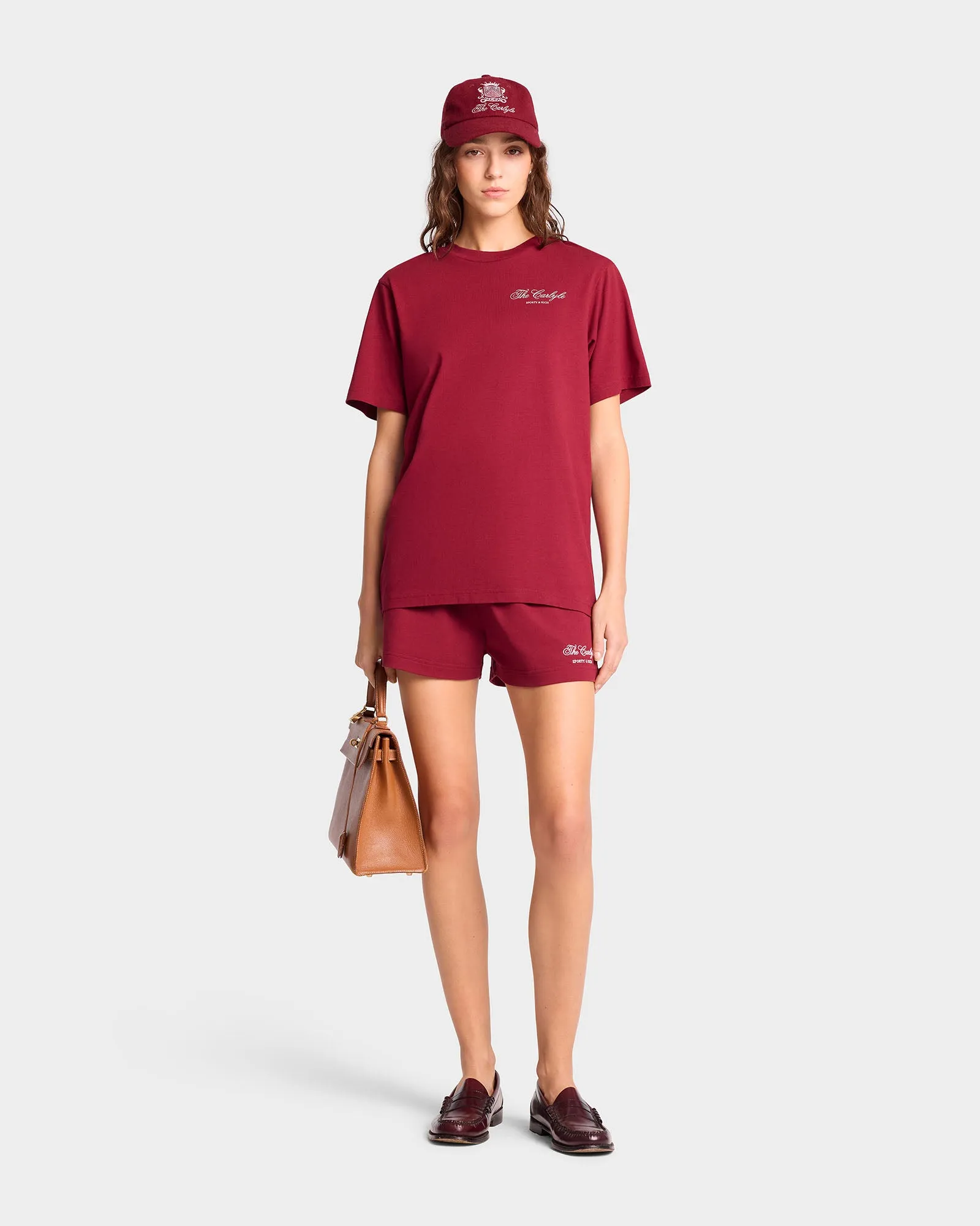 The Carlyle Souvenir T-Shirt - Merlot/White
