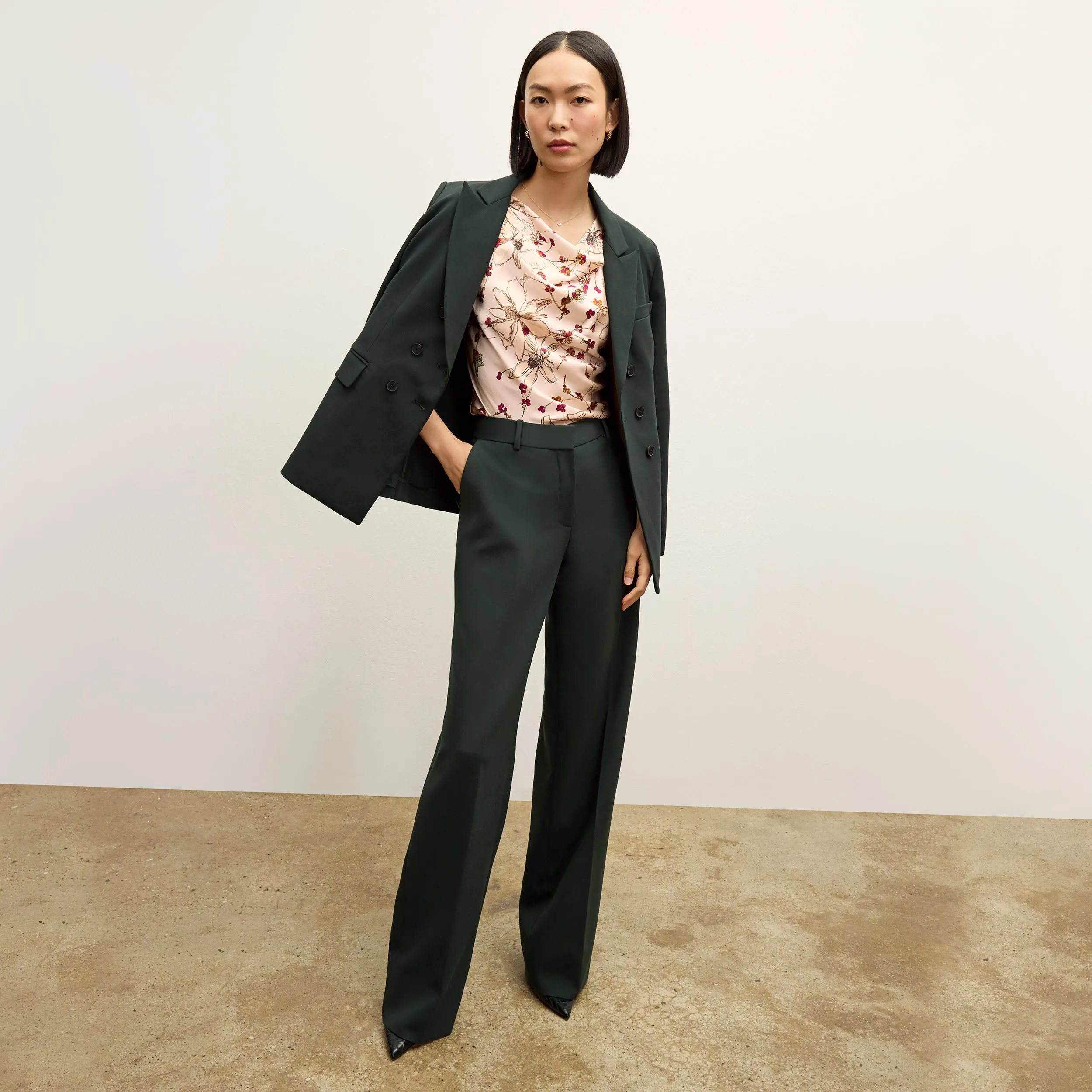 Tinsley Trouser - Flex Suiting  :: Dark Emerald