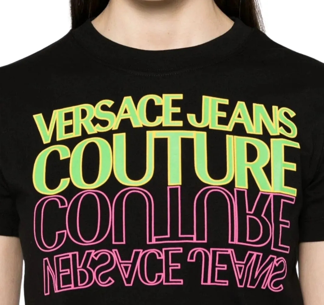 Versace Jeans Couture Neon Logo T-Shirt - Bold Designer Statement-XS