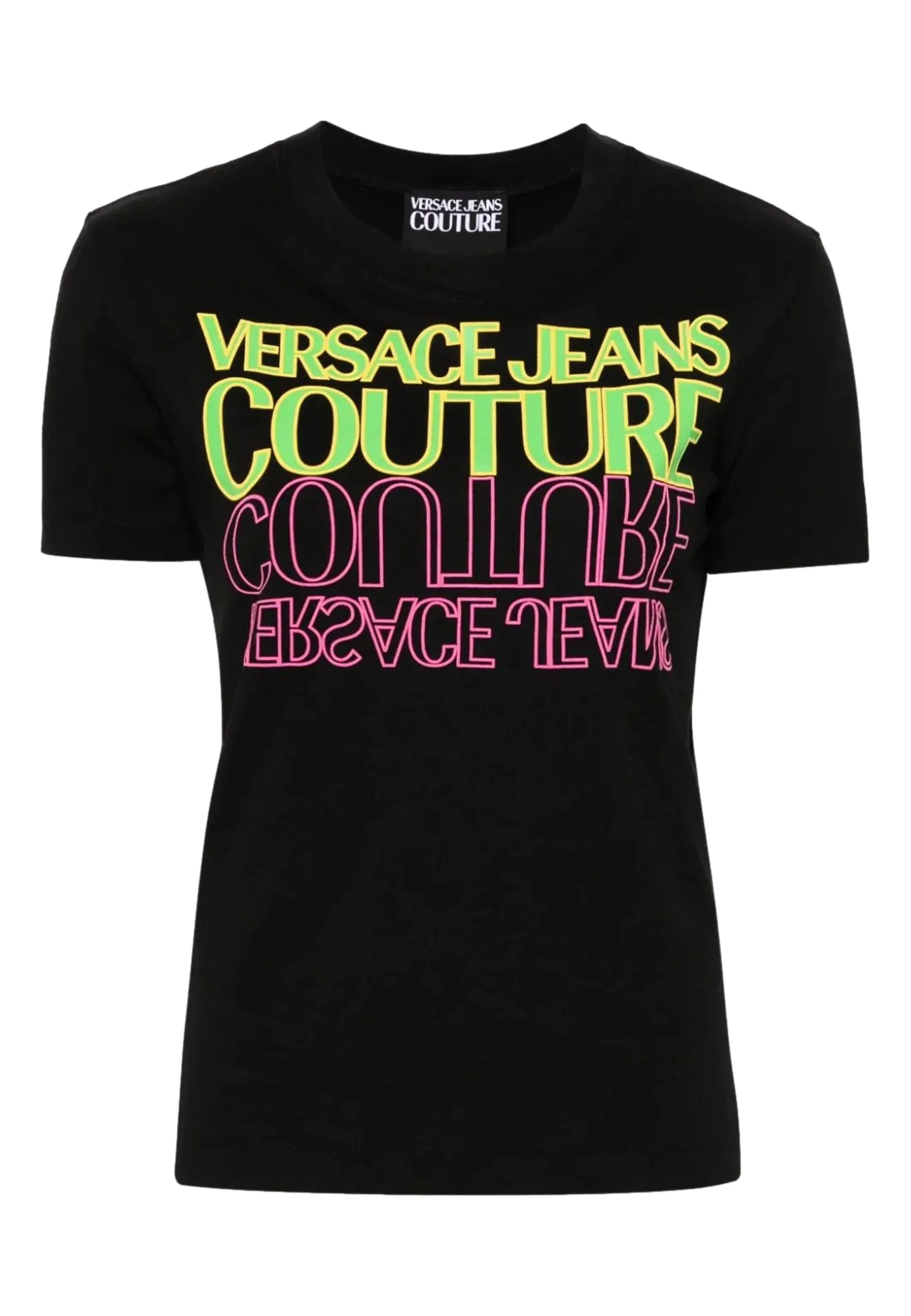 Versace Jeans Couture Neon Logo T-Shirt - Bold Designer Statement-XS