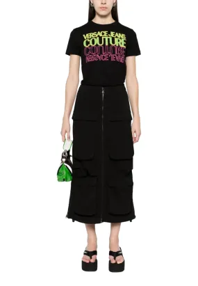 Versace Jeans Couture Neon Logo T-Shirt - Bold Designer Statement-XS