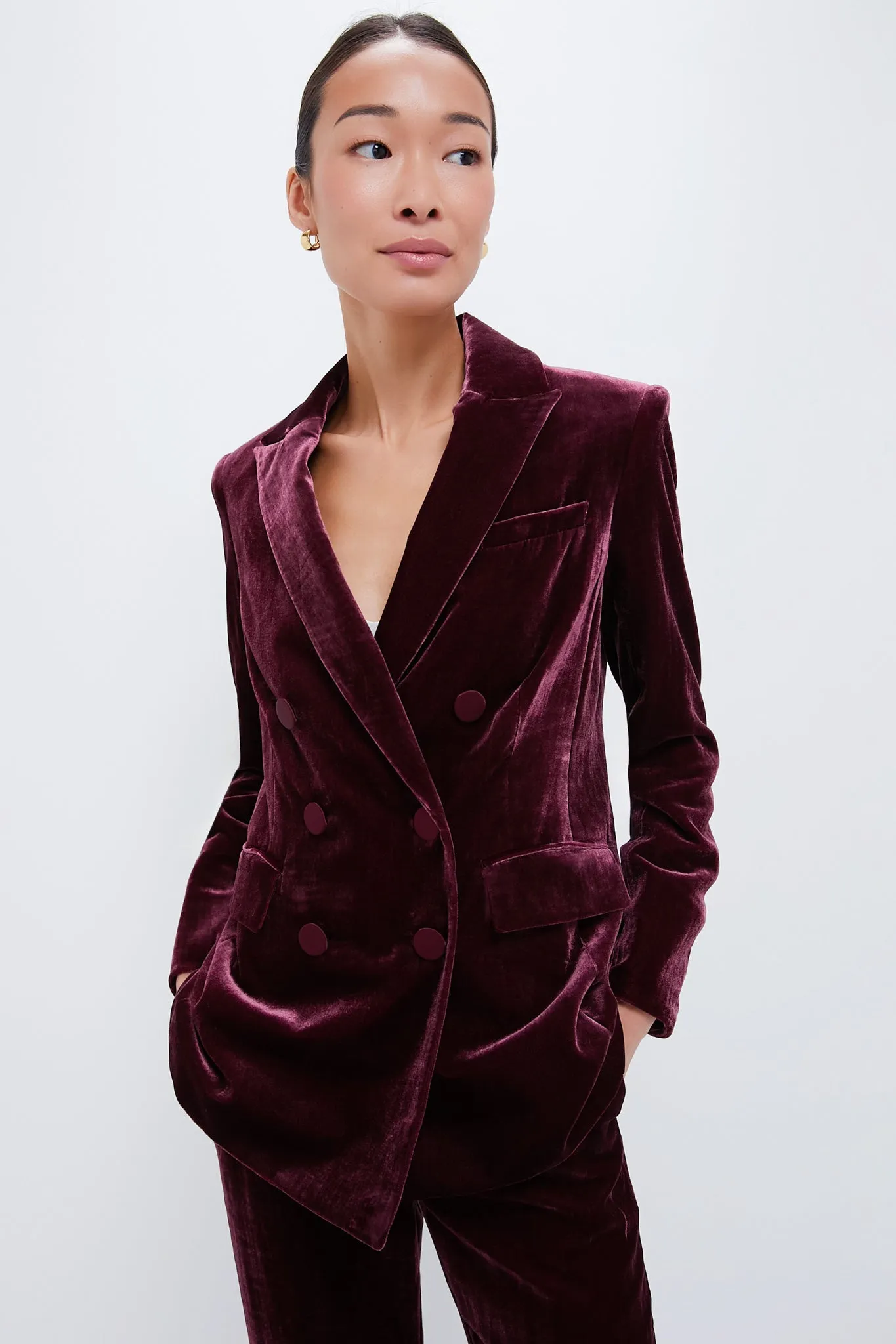 Wine Ellette Velour Dickey Jacket