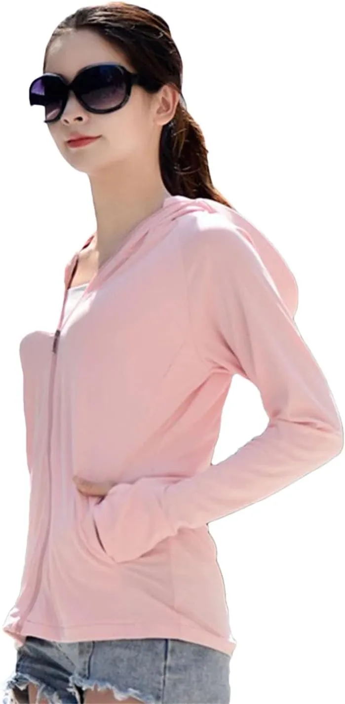 Women UV Sunscreen Jacket Cycling Outdoor Sport Sun Protection Hoodie Shirts Ice Silk Breathable Skin Coat