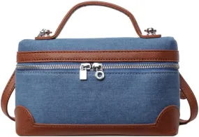 Women's Color Contrast Shoulder Bags Commuter Handbags Retro Crossbody Bag Zipper Purses