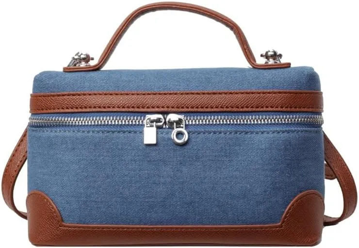 Women's Color Contrast Shoulder Bags Commuter Handbags Retro Crossbody Bag Zipper Purses