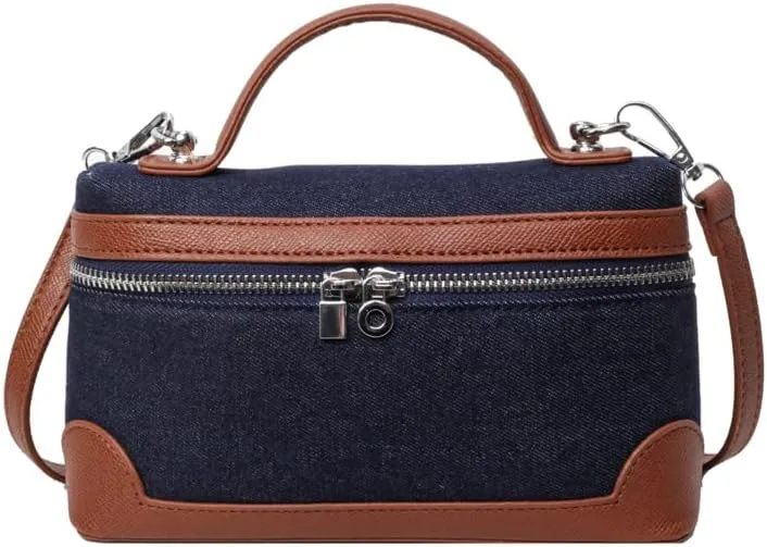 Women's Color Contrast Shoulder Bags Commuter Handbags Retro Crossbody Bag Zipper Purses