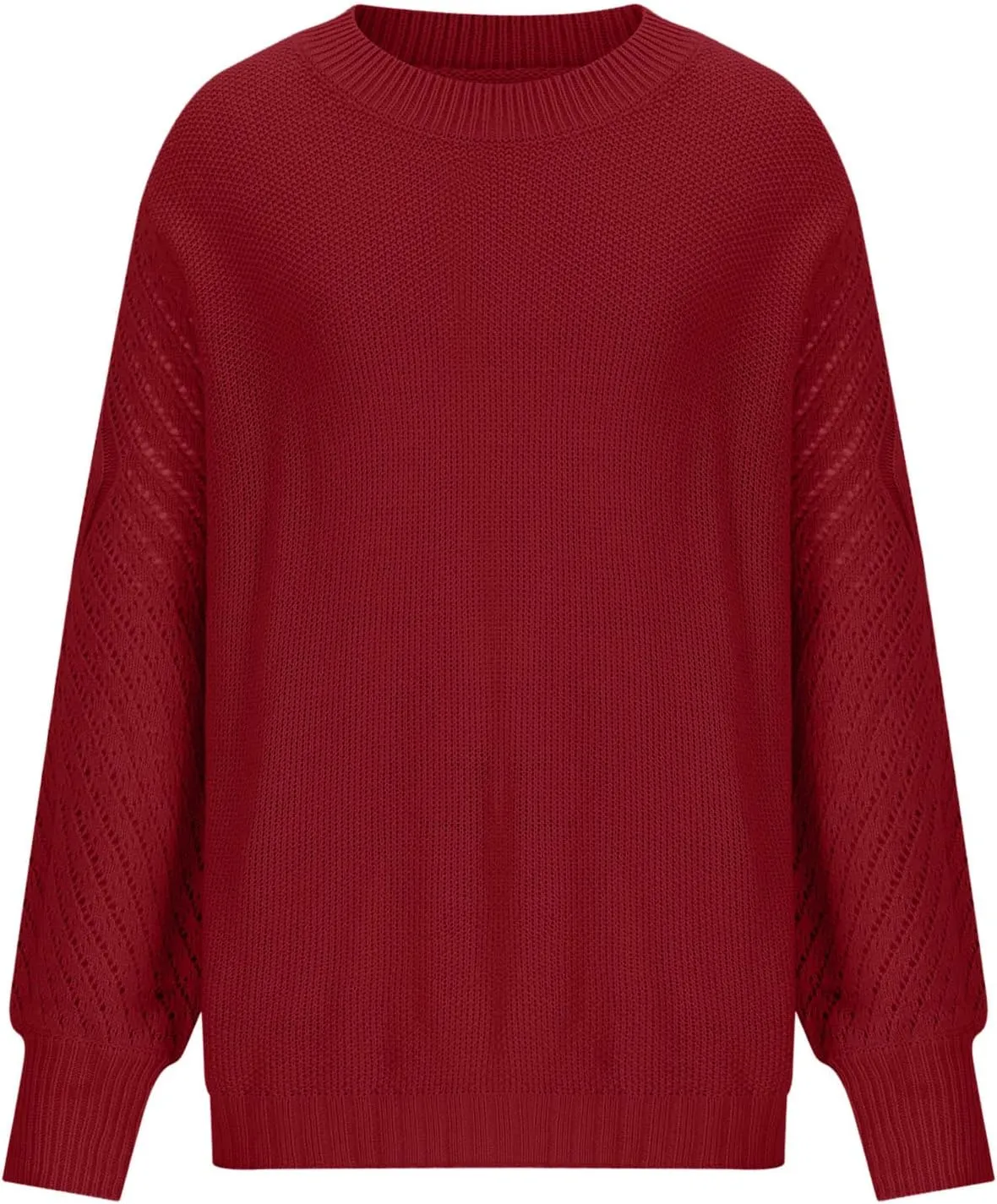 Womens Long Sleeve Pullover Sweater Cable Knit Crewneck Oversized Spring Fall Casual Tops Fashion Clothes Streetwear