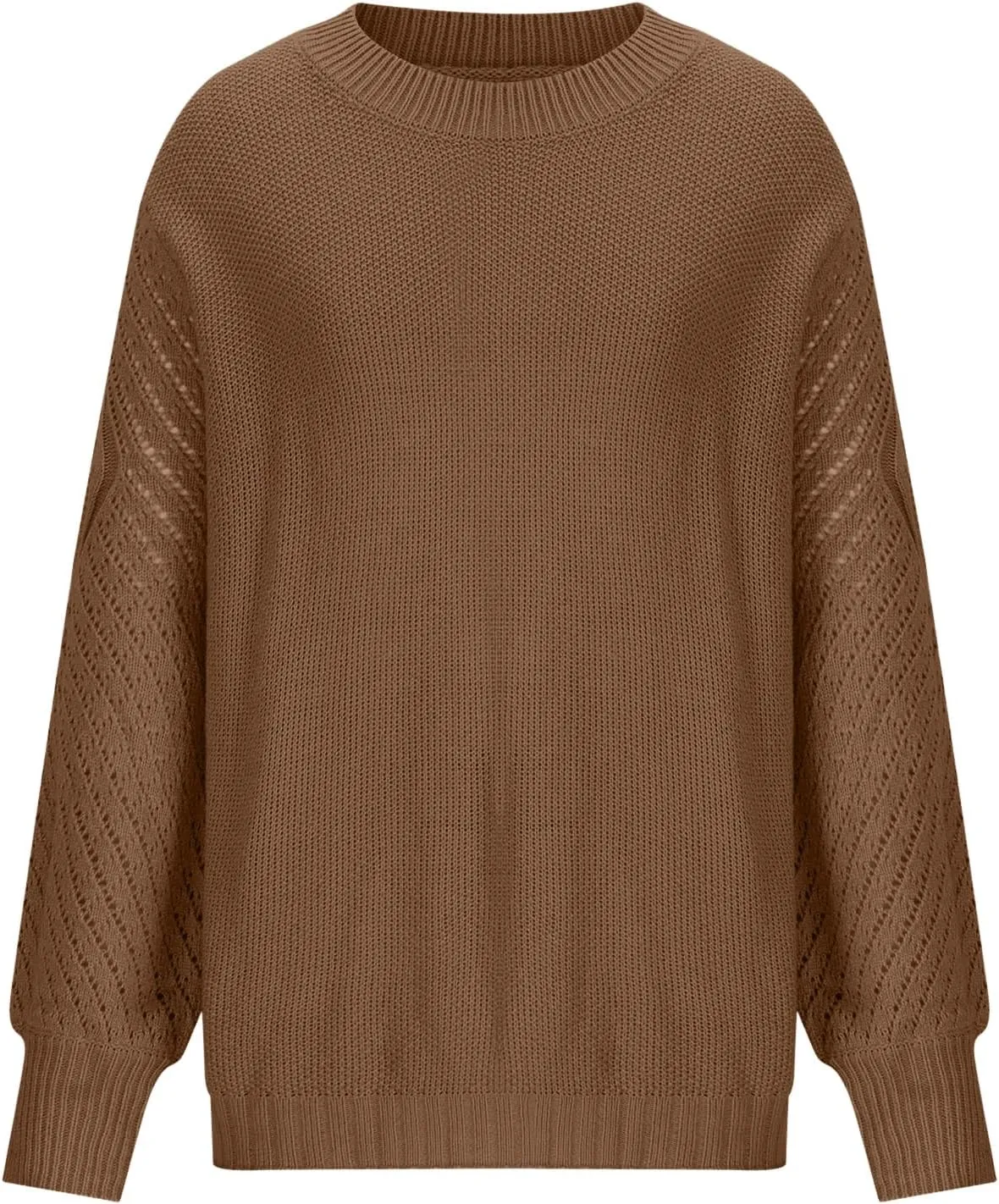 Womens Long Sleeve Pullover Sweater Cable Knit Crewneck Oversized Spring Fall Casual Tops Fashion Clothes Streetwear