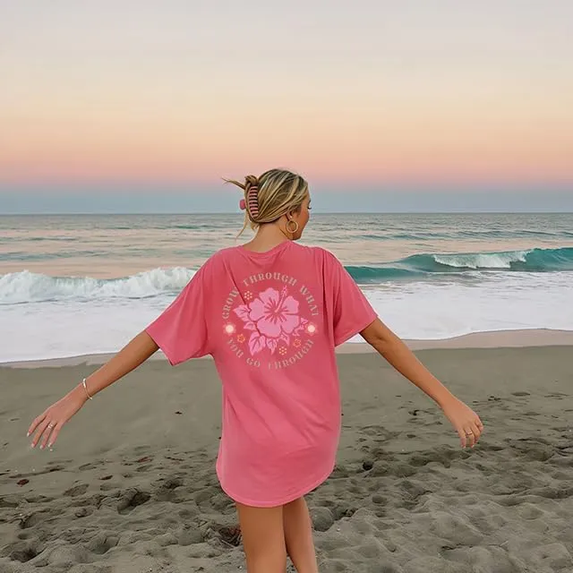Womens Oversized Vintage Flower Tshirts Preppy Western Graphic Tees Tops Y2k Ocean Coastal Summer Beachy T Shirts