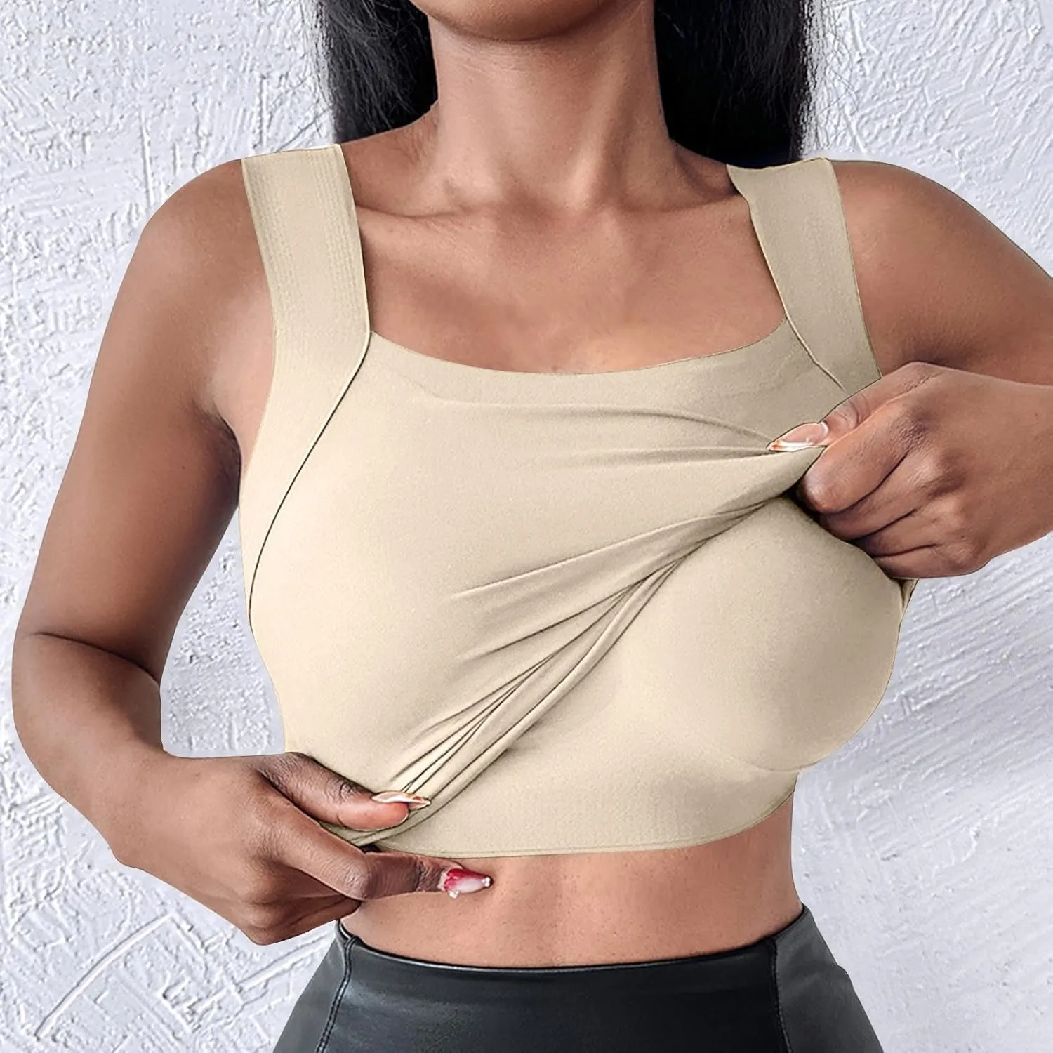 Womens Square Neck Sleeveless Tees 2025 Summer Basic Padded Tank Top with Built in Bra Stretch Athletic Yoga Shirts